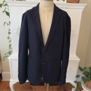 Scotch & Soda Black Wool Blazer Jacket 
Sport Coat with Elbow Patches